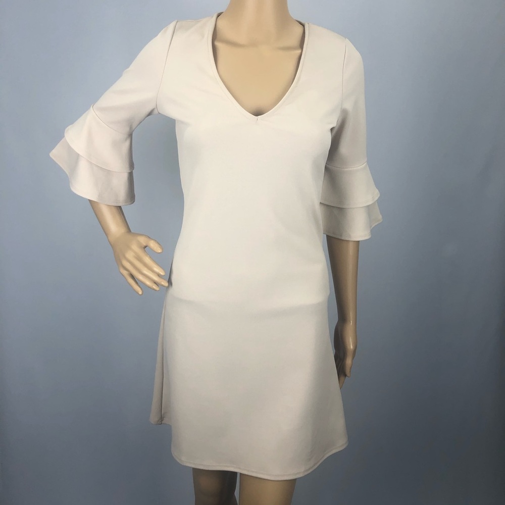 NWT The Vanity Room Beige Bell Sleeve Dress XS